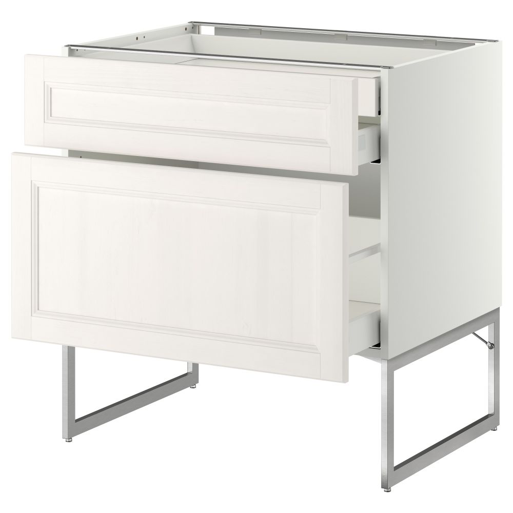 Напольный шкаф 2 фронтальных панели, 2 нижних,1 встроенный ящик МЕТОД / МАКСИМЕРА, белый, Лаксарби белый - схема-чертеж с размерами