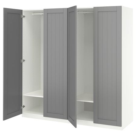 PAX / GULLABERG Гардероб, комбинация - белый/серый 200x60x201 см