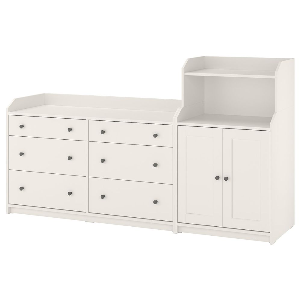 Комбинация для хранения, белый 208x116 см IKEA HAUGA ХАУГА 093.881.53 - фото 1