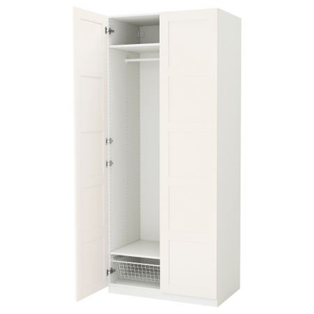 Гардероб ПАКС, белый, Бергсбу белый