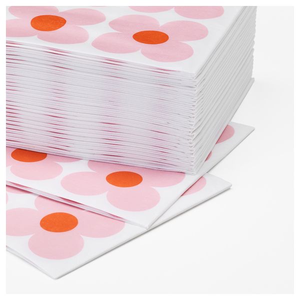 Салфетка бумажная СОММАР 2019, цветок, розовый (38x38 см) - схема-чертеж с размерами