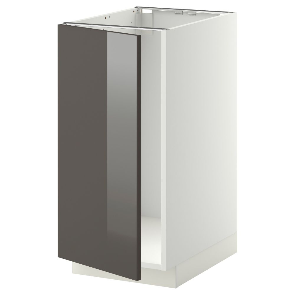 Напольный шкаф для мойки, мусорных контейнер МЕТОД, белый, Рингульт серый (40x60 см) - схема-чертеж с размерами