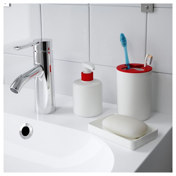 Набор для ванной, 3 предмета ВАРПАН, белый - схема-чертеж с размерами