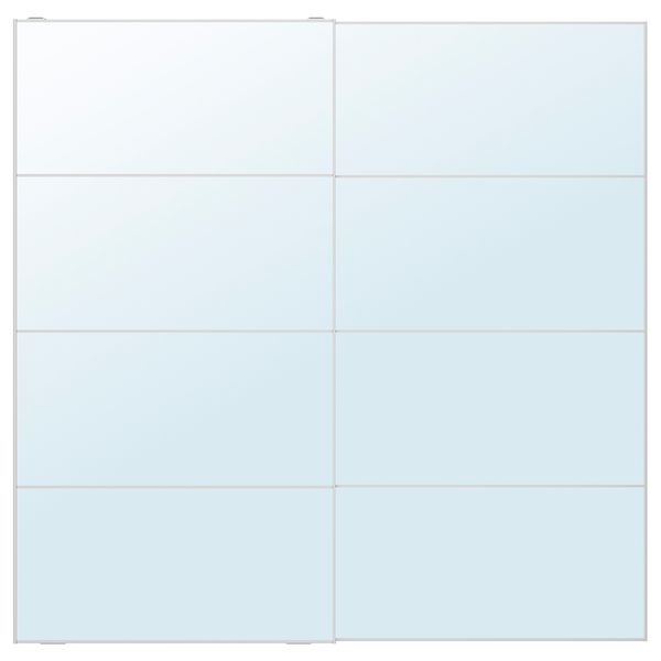 Пара раздвижных дверей, 200x201 см, зеркальное стекло IKEA AULI АУЛИ 094.379.12 - фото 1