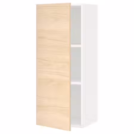 METOD Навесной шкаф с полками - белый/Askersund под светлый ясень 40x100 см