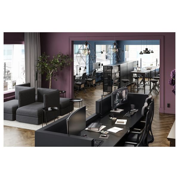 Стол/трансф, ясеневый шпон, черная морилка/черный 120x80 см IKEA BEKANT БЕКАНТ 492.822.20 - фото 3