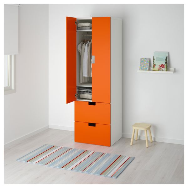 Комбинация для хранения с дверцами, ящиками СТУВА, белый, оранжевый (60x50x192 см) - фото 2
