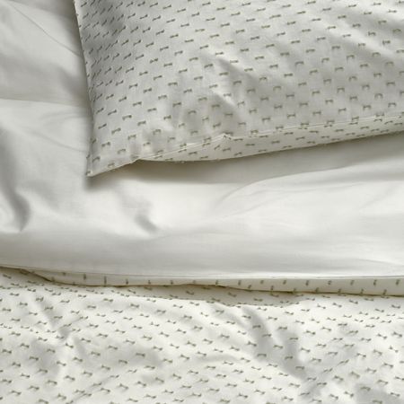 BANDKNIPPE Пододеяльник и наволочка - белый/зеленый 150x200/50x60 см
