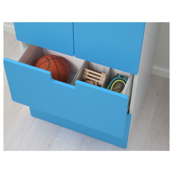 Комбинация для хранения с дверцами, ящиками СТУВА, белый, синий (60x50x128 см) - фото 3