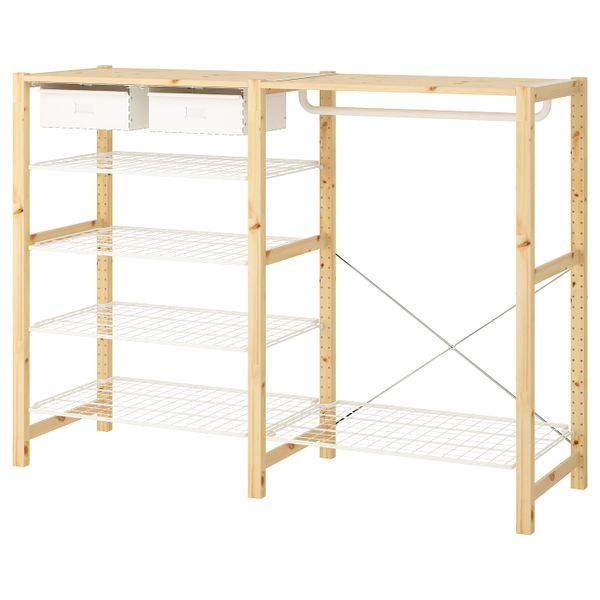 Стеллаж с полками, ящиками, штангой 174x50x124 см IKEA ИВАР 592.880.14 - фото 2