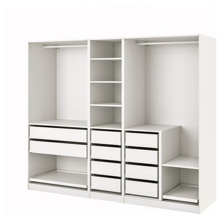 Гардероб, комбинация, белый 250x58x201 см IKEA PAX ПАКС 694.781.84