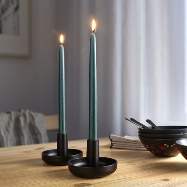 Неароматическая свеча, темный серо-зеленый, 25 см IKEA KLOKHET КЛОКХЕТ 905.703.88 - фото 2