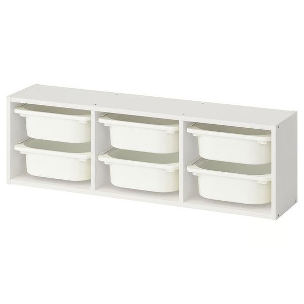 TROFAST Настенный модуль для хранения - белый/белый 99x21x30 см - фото 1