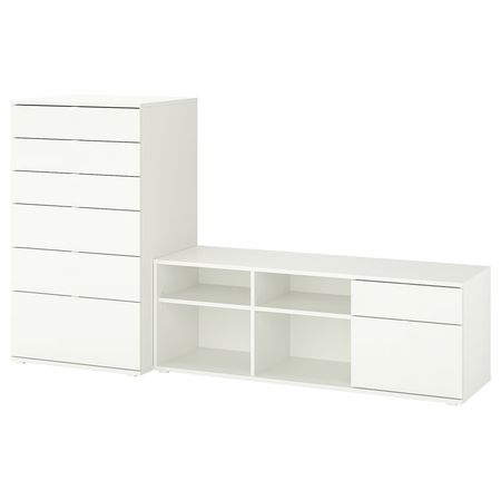 VIHALS Комбинация для хранения/под ТВ - белый 216x47x120 см