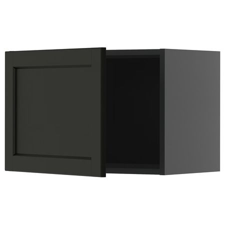 METOD Навесной шкаф - черно-серый/Lerhyttan черная морилка 60x40 см