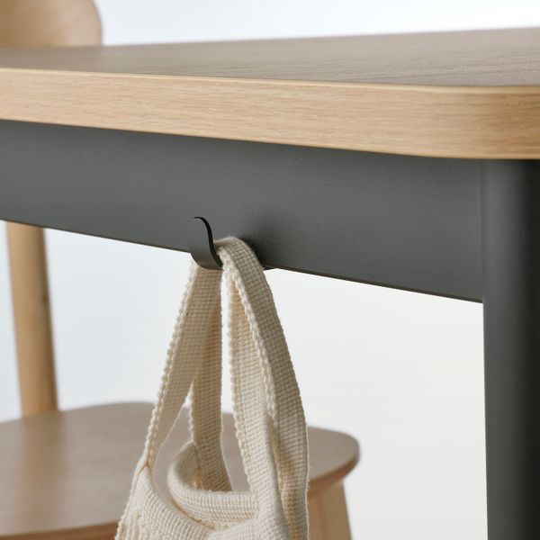 Стол, дубовый шпон, беленый/антрацит 130x70 см IKEA TOMMARYD ТОММАРЮД 593.875.23 - фото 3