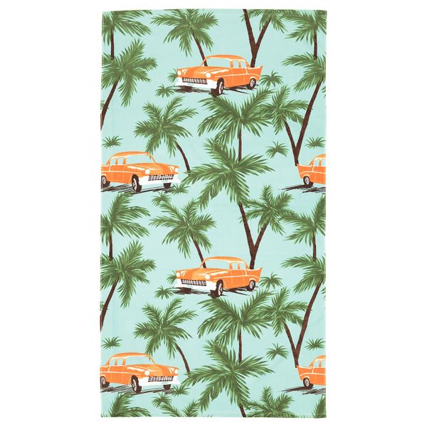 Пляжное полотенце, орнамент «пальма/машина» синий 100x180 см IKEA СОЛБЛЕКТ 204.604.49 - фото 2