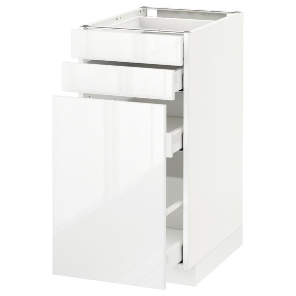 Напольный шкаф с выдвижными модулями, 2 фронтальные панели МЕТОД / МАКСИМЕРА, белый, Рингульт белый - схема-чертеж с размерами