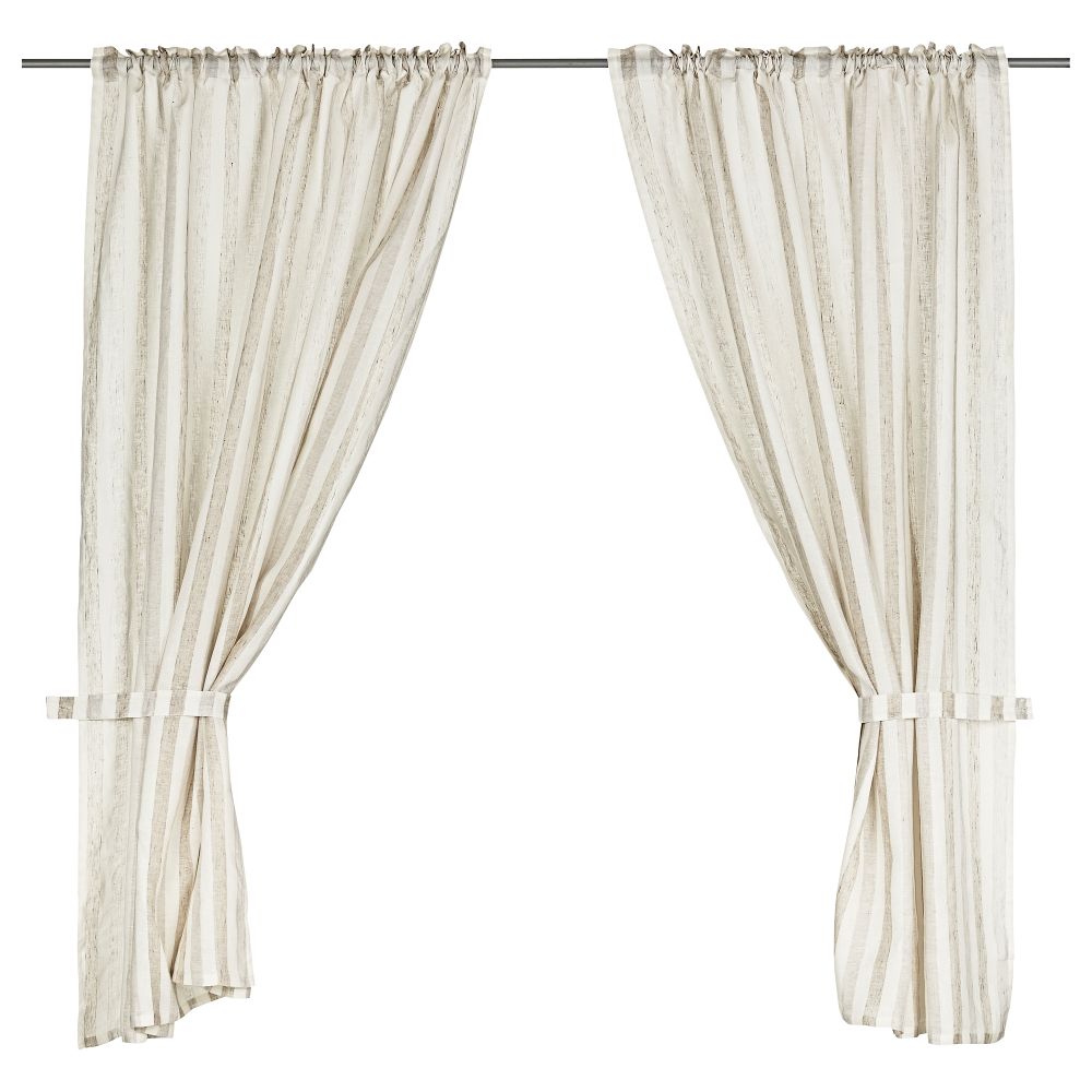 Гардины с прихватом, 1 пара АРНФРИД, белый в полоску (145x180 см) - схема-чертеж с размерами