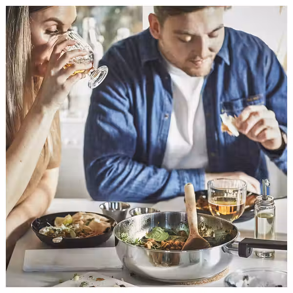 MIDDAGSMAT Сотейник c крышкой - прозрачное стекло/нержавеющ сталь 24 см - фото 8