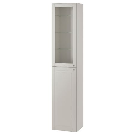 Шкаф высокий, 40x32x192 см, Kasjön светло-серый IKEA GODMORGON ГОДМОРГОН 903.922.73