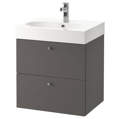 Шкаф для раковины с 2 ящиками, 61x49x68 cm IKEA BRÅVIKEN БРОВИКЕН, GODMORGON ГОДМОРГОН 193.384.93