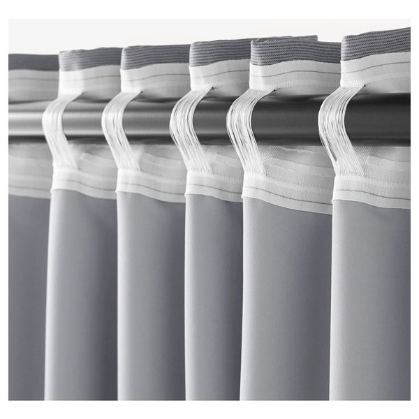 Гардины, блокирующие свет, 1 пара МАРЬЮН, серый (145x300 см) - схема-чертеж с размерами