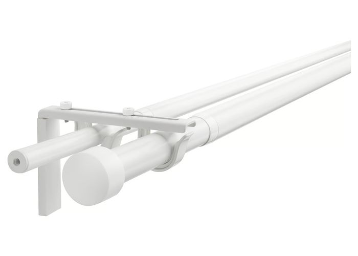 RÄCKA / HUGAD Двойной гардинный карниз/комбинация - белый 120-210 см