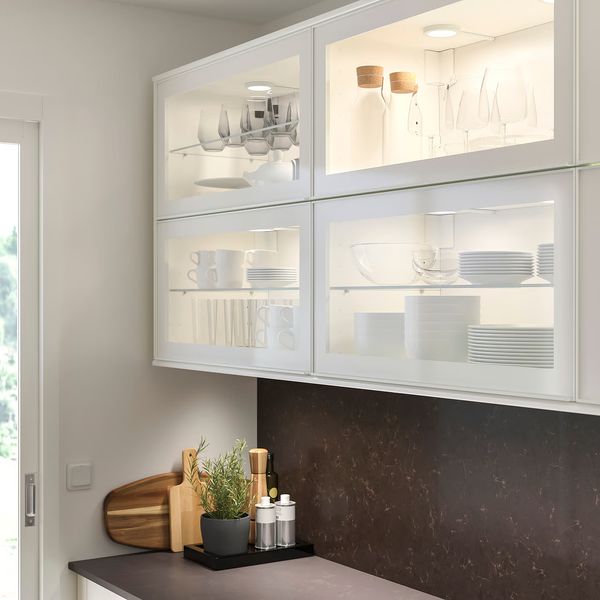 HEJSTA Стеклянная дверь - белый/прозрачное стекло 30x60 см - фото 2