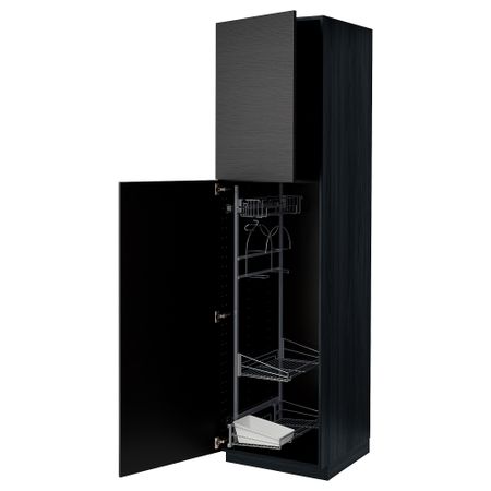 Высокий шкаф с отделением для аксессуаров для уборки, 60x60x220 cm IKEA METOD МЕТОД 094.672.54
