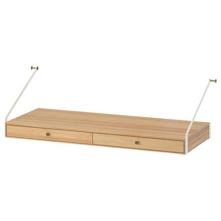 Полка, столешница с 2 ящиками, бамбук 81x35 см IKEA SVALNÄS СВАЛЬНЭС 403.592.52