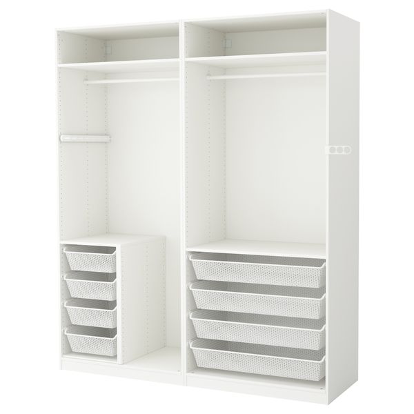 Гардероб, белый, 200x58x236 см IKEA PAX ПАКС 291.284.56 - схема-чертеж с размерами