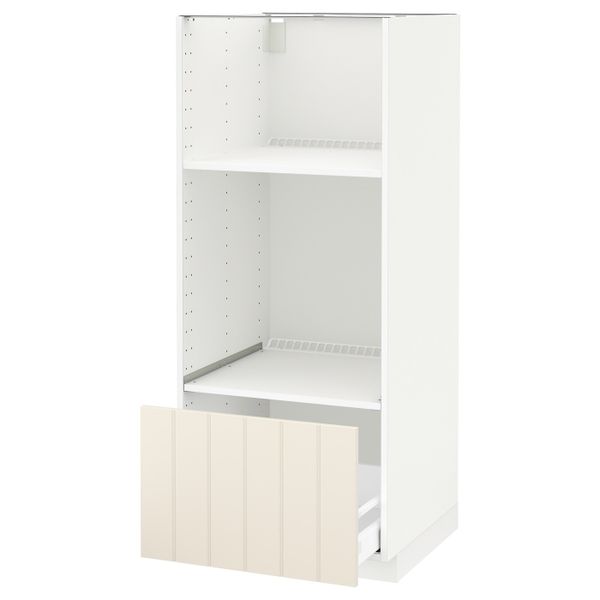 Высокий шкаф с ящиком для духовки/СВЧ, белый/Хитарп белый с оттенком 60x60x140 см IKEA METOD МЕТОД / MAXIMERA МАКСИМЕРА - фото 1