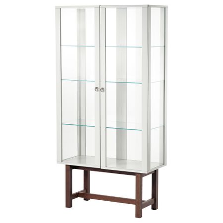 Шкаф со стеклянными дверями СТОКГОЛЬМ, бежевый (90x180 см)