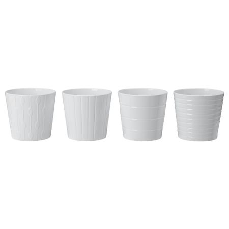 Кашпо КАРДЕМУММА, белый, различные орнаменты