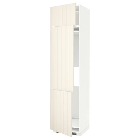Высокий шкаф для холодильника или морозильника, с 3 дверями МЕТОД, белый, Хитарп белый с оттенком