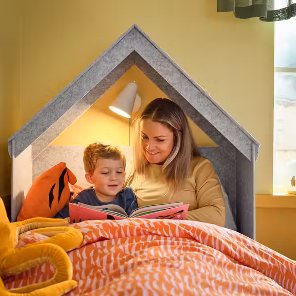 SLÄKT Аксессуар для кровати - в форме дома/серый - фото 3