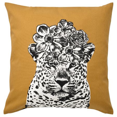 Чехол на подушку, 50x50 см, темно-желтый, бледно-голубой IKEA NÄBBSPINNARE 705.429.90