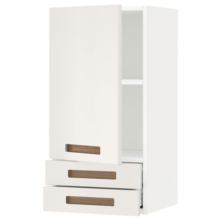Навесной шкаф с дверцей, 2 ящика МЕТОД / МАКСИМЕРА, белый, Мэрста белый