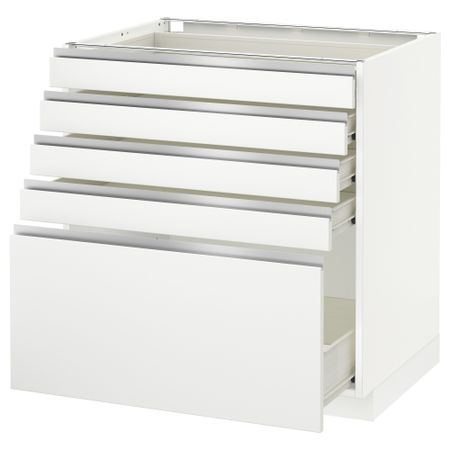 Напольный шкаф с 5 ящиками МЕТОД / ФОРВАРА, белый, Нодста белый