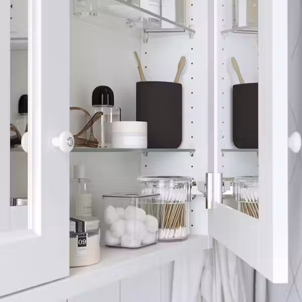 TÄNNFORSEN ТАННФОРСЕН Зеркальный шкаф с дверцами - белый 80x15x95 см - схема-чертеж с размерами