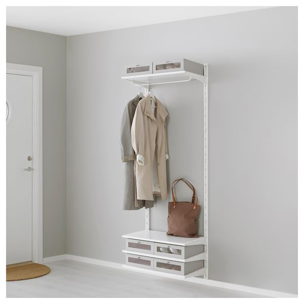 Настенная шина, полки, штанга АЛЬГОТ, белый (66x41x197 см) - фото 1