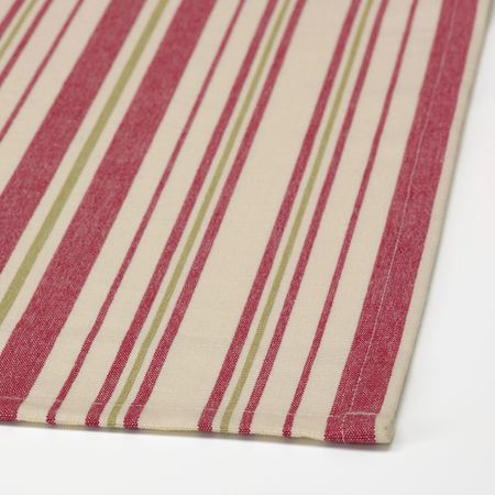 Скатерть, орнамент «полоска» бежевый, красный 145x240 см IKEA VINTER 2021 ВИНТЕР 2021 404.983.71