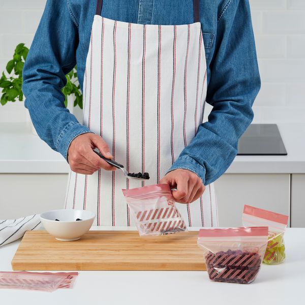 Пакет закрывающийся, 0.3 л, в полоску, красный, коричневый IKEA ISTAD ИСТАД 405.647.52 - фото 3