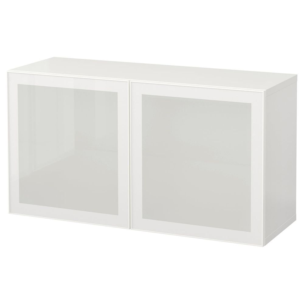 Комбинация настенных шкафов, белый/Глассвик матовое стекло 120x42x64 см IKEA BESTÅ БЕСТО 594.420.01 - фото 1