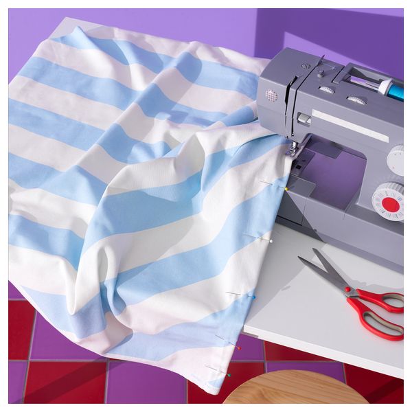 Отрез ткани, 150x300 см, голубой, белый, полоска IKEA LAGERMISPEL 205.551.74 - фото 3