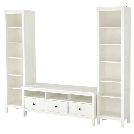 Шкаф для ТВ, комбинация, белая морилка 245x197 см IKEA HEMNES ХЕМНЭС 592.995.45