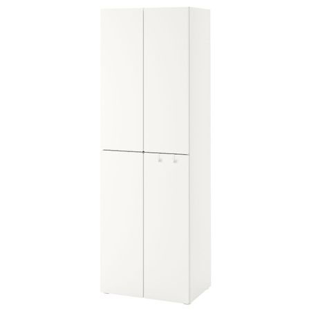 Гардероб, белый белый/с 2 платяными штангами 60x57x181 см IKEA SMÅSTAD СМОСТАД 493.956.08