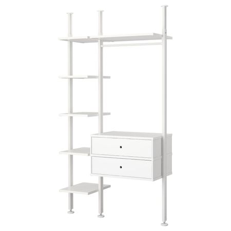 Гардероб, комбинация, белый 135x51x222-350 см IKEA ELVARLI ЭЛВАРЛИ 992.040.17