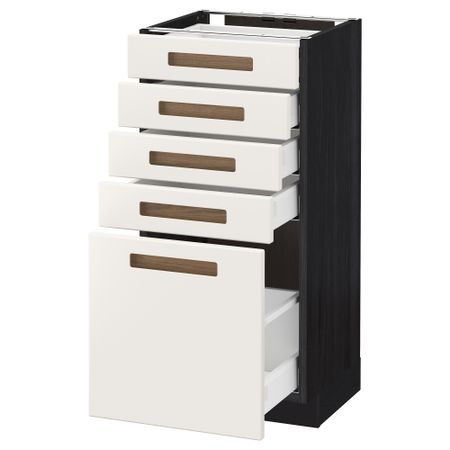 Напольный шкаф с 5 ящиками МЕТОД / МАКСИМЕРА, черный, Мэрста белый
